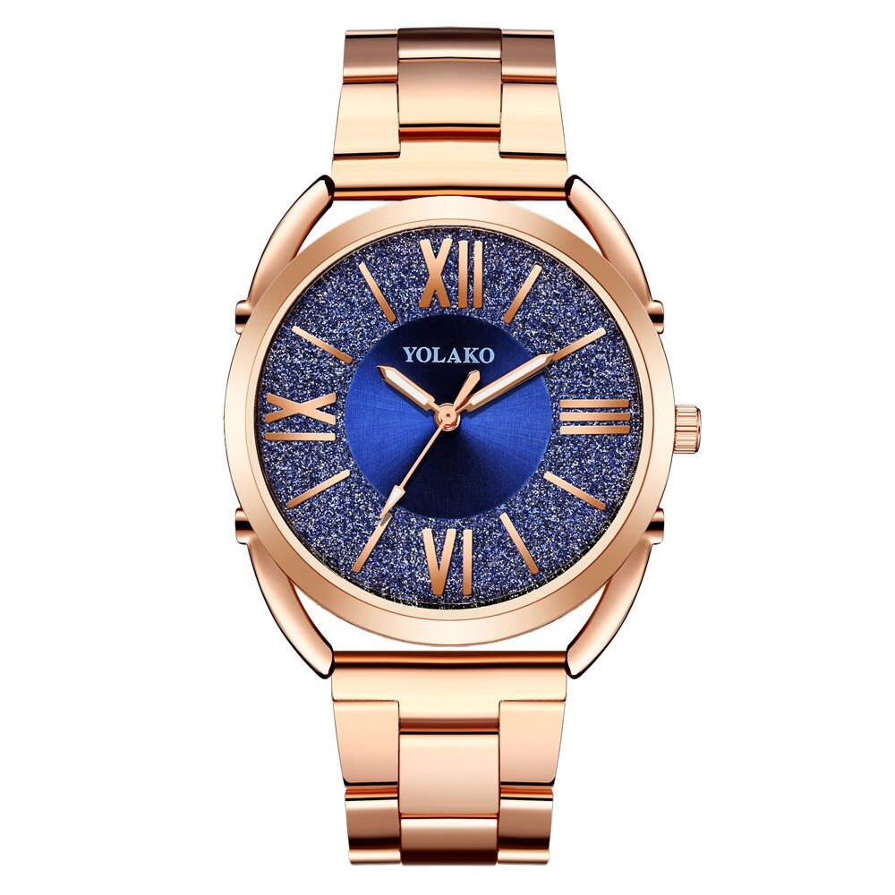 Orologio Donna Vrouwen Legering Band Horloges Luxe Rose Gold Dames Pols Horloges Vrouwen Armband Horloge Voor Vrouwelijke Klok: blue