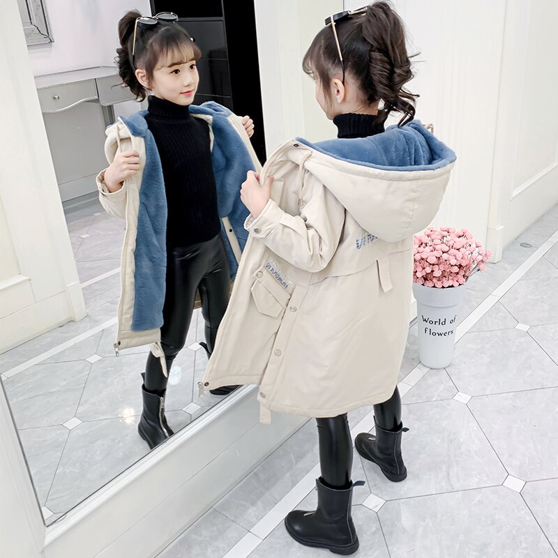 Teens Girls Padded White Jacket Winter Coat Children Kids Outerwear Teenager Warm Parkas Parks for Girls 4 5 6 8 9 10 12 Years: white / 10