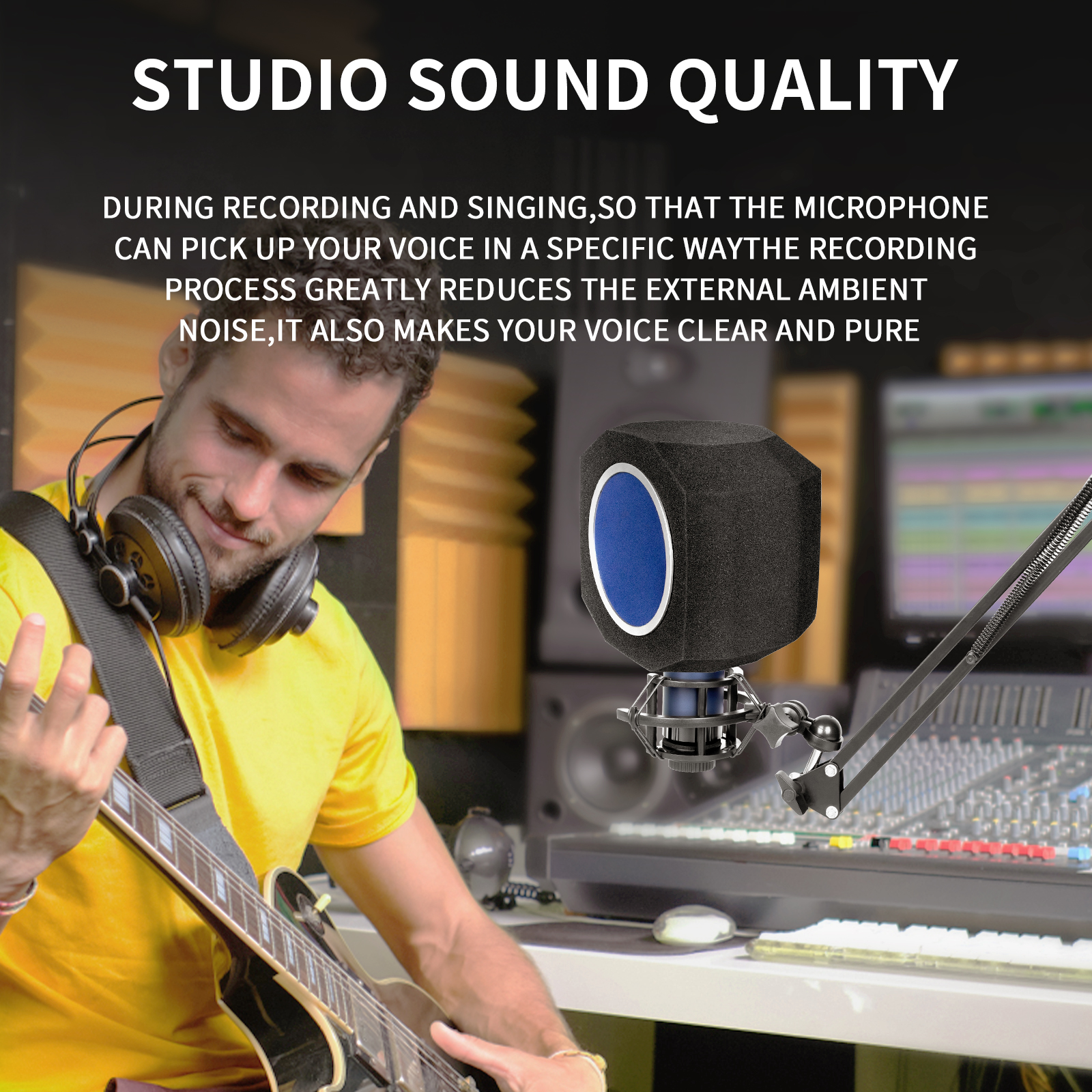 Depusheng pf8 Mikrofon Windschutz Pop Filter Beruf elle Kondensator Mikrofon Studio Schwamm Schallschutz Schutzhülle Zubehör