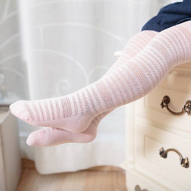 Neue sommer Baby strumpfhosen atmungs dünne baumwolle Gittergewebe freundlicher mädchen weiß strumpfhosen freundlicher freundlicher Baby mädchen strumpfhosen: Rosa / 2-4 Jahre alt