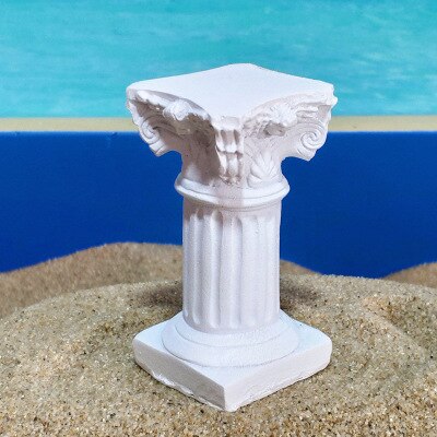 Garden Decoration Resin Roman Column Sculpture Europe Classical Architecture Mini Roman Column Statue Shooting Scene Decor: white