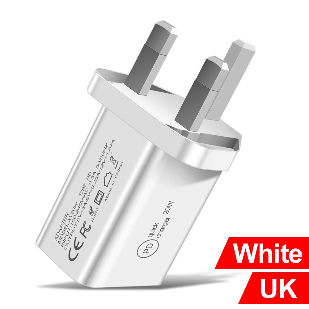 Schnellladegerät 20w pd typ-c netzteil eu/us/uk stecker für iphone 12, 11 pro max, xs, huawei  p40, ipad pro, samsung ladegerät: 6