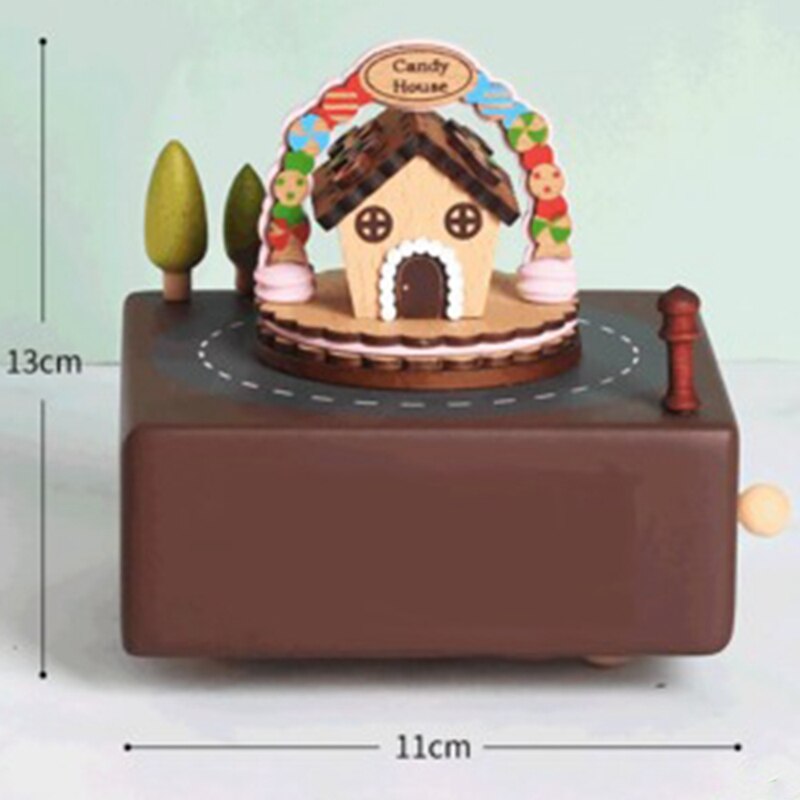 Little Pig Cute Cartoon Wooden Music Box Children's Model Room Decoration Music Box