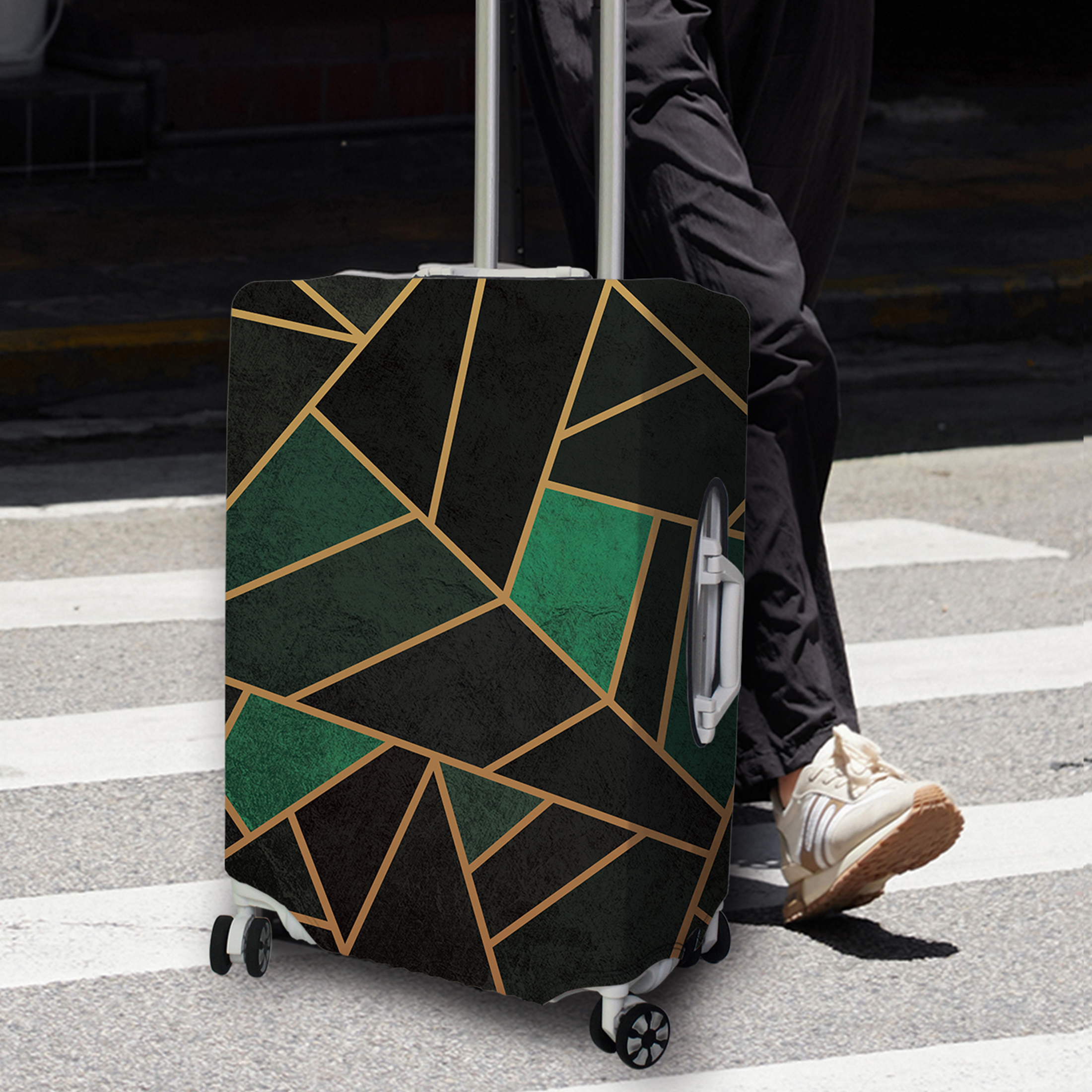 Luggage Cover Stretch Fabric Suitcase Protector Baggage Dust Case Cover Suitable for18-32 Inch Suitcase Case Travel Organizer: M / Orange