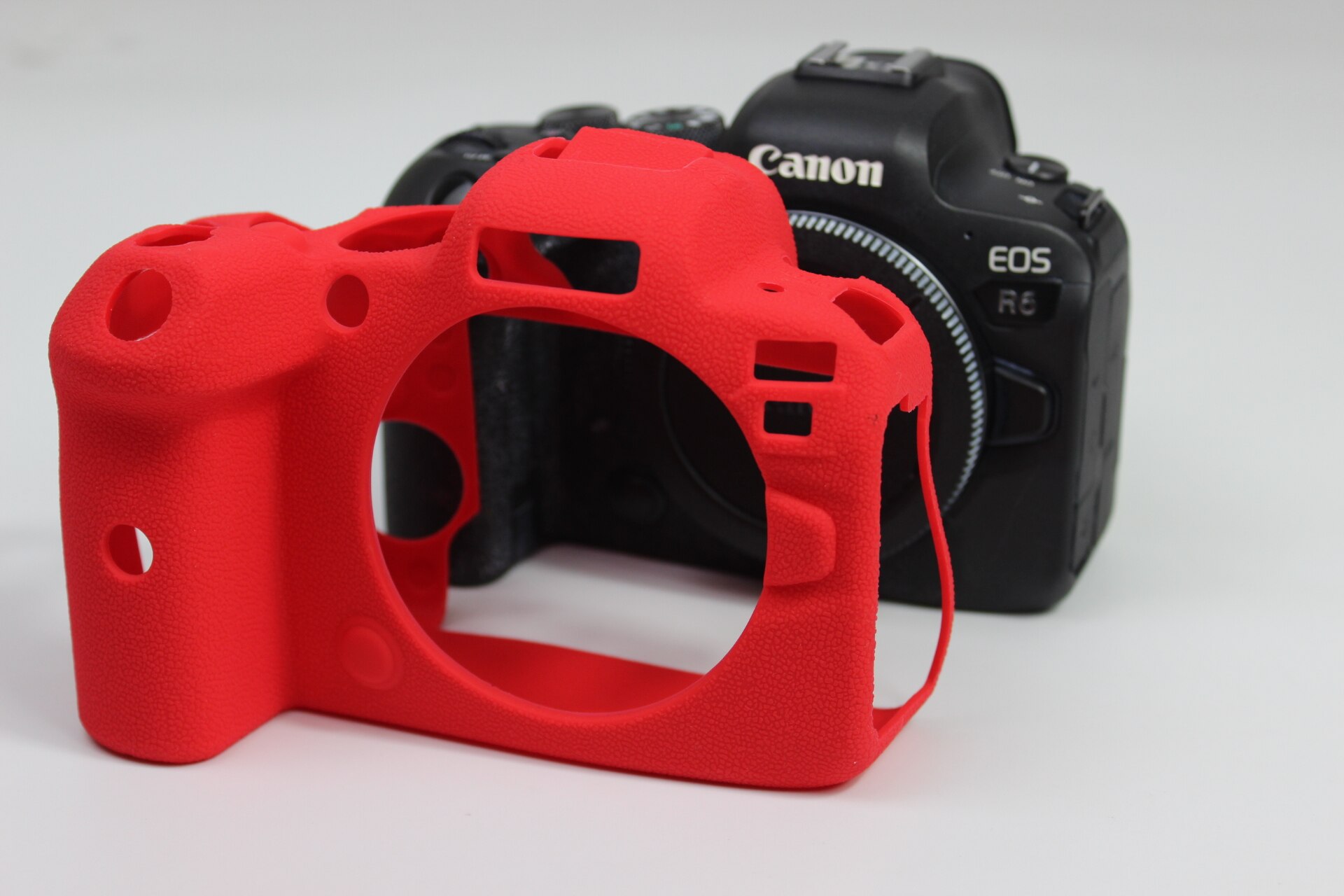Funda de silicona suave para cámara Canon EOS R5 R6 EOSR6, carcasa protectora de marco, vidrio templado sin espejo