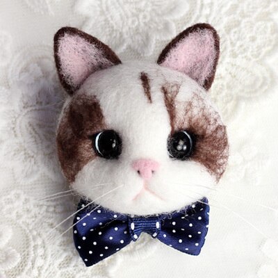 Muñeca de imitación de caricatura de la cabeza del gato, muñeco de lana de fieltro hecho a mano, materiales de fabricación de , herramientas suaves, no se decolora, exquisita y encantadora: 8