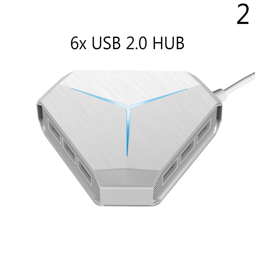 Multiple Port USB 2.0 AUX TF Card Reader Hub 1m Cable Splitter Adapter for PC Portable with Indicator Light Plug and Play: 2