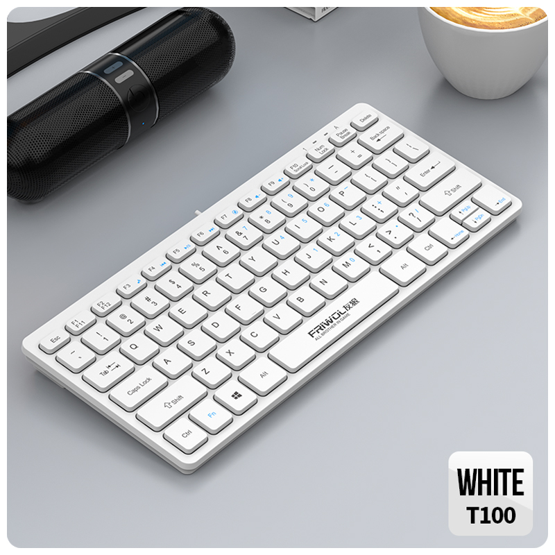 FRIWOL KT-100 Wired Keyboard Mouse Set 78 Key Mini Portable USB Laptop Desktop Computer Home Office CNC: Silver