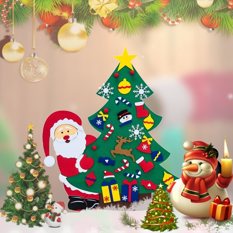 Diy vilten kerstboomversiering kerstman ornamenten kinderen jaar