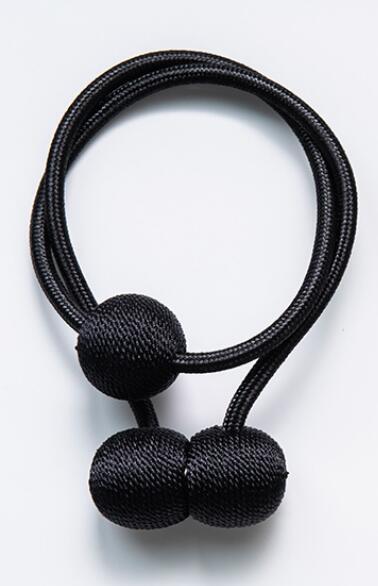 Magnetiska gardinbindningar klämmor legering stickmönster slipsspännen klämmor gardinbindningsring baksidor med kulmagnet: Svart