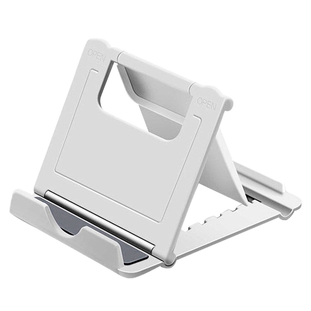Soporte ajustable para Tablet de ángulo múltiple, soporte plegable para teléfono móvil, soporte Universal de escritorio de plástico para teléfono: white