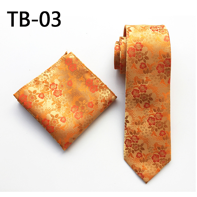 Floral Mens Tie Set Silver White Purple Red Pink Blue Orange Jacquard Silk Tie Pocket Square 8cm Classic Ties for Men Corbatas: TB03