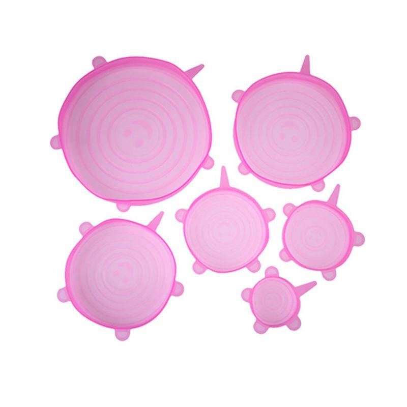 Silicone Suction Lid-bowl pan cooking pot lid-silicon stretch lids tampa de Stretch Silicone Cover Spill Lid Stopper Cover: Pink
