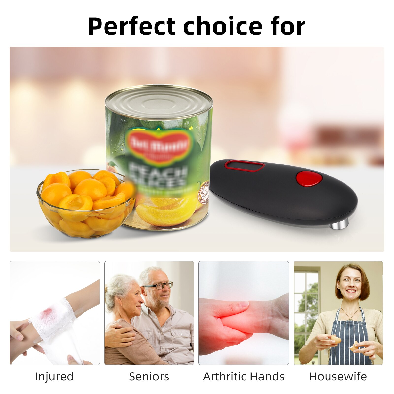 Upgrade Electric Can Opener Automatic Bottle Opener Cordless One Tin Touch No Sharp Edges Handheld Jar Openers Kitchen Tools