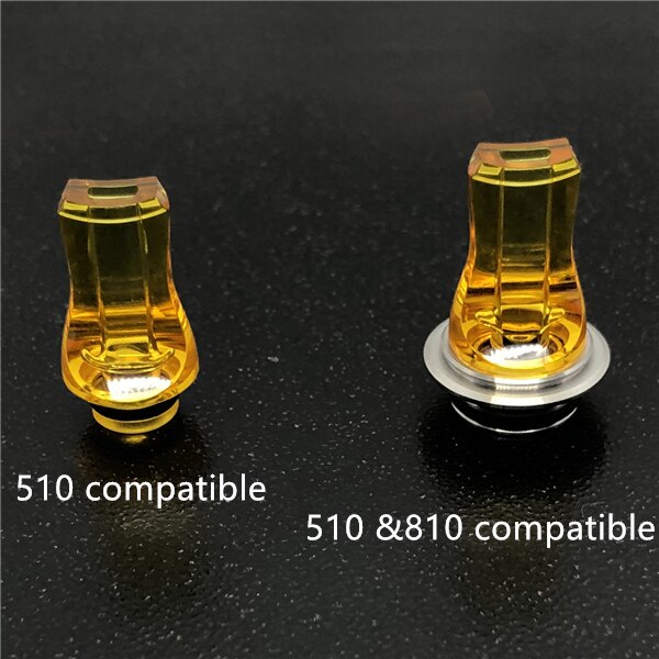 フラットアクリル MTL 510 810 点滴ヒントマウスピース DripTip 810 アトマイザーのための RTA RBA RDA: Yellow / 510and810 compatible