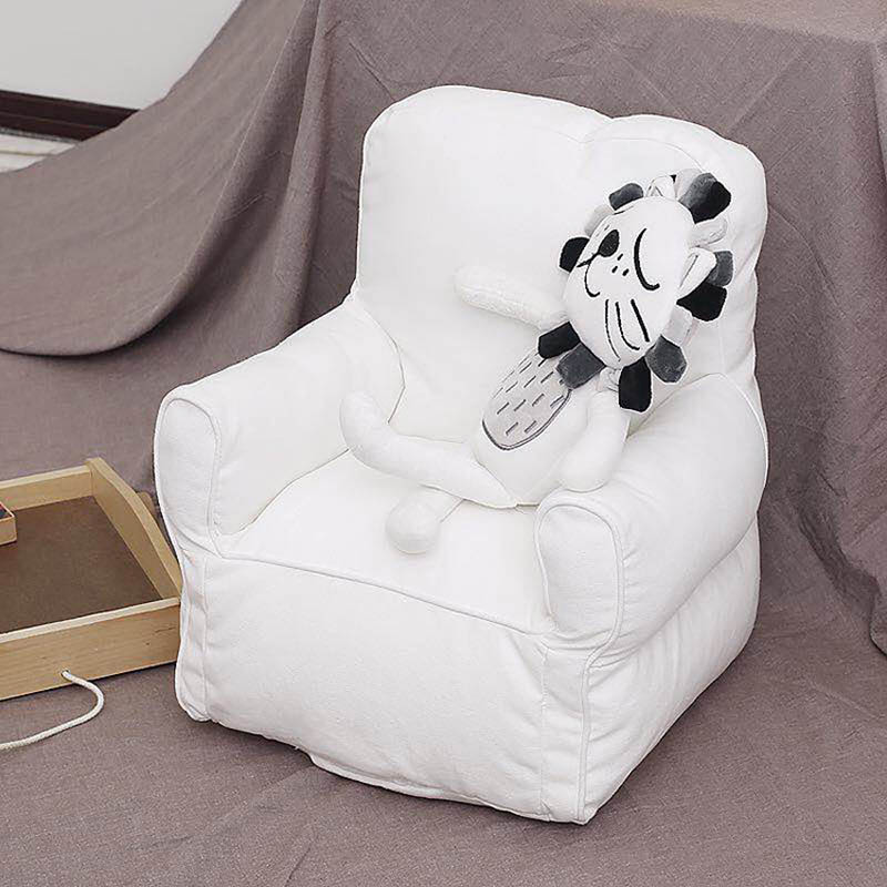 Baby spisestue sofa stol bærbar spædbarn mini plaid lærred sofa nyfødte børn børnehave fotografi rekvisitter stole: Hvid
