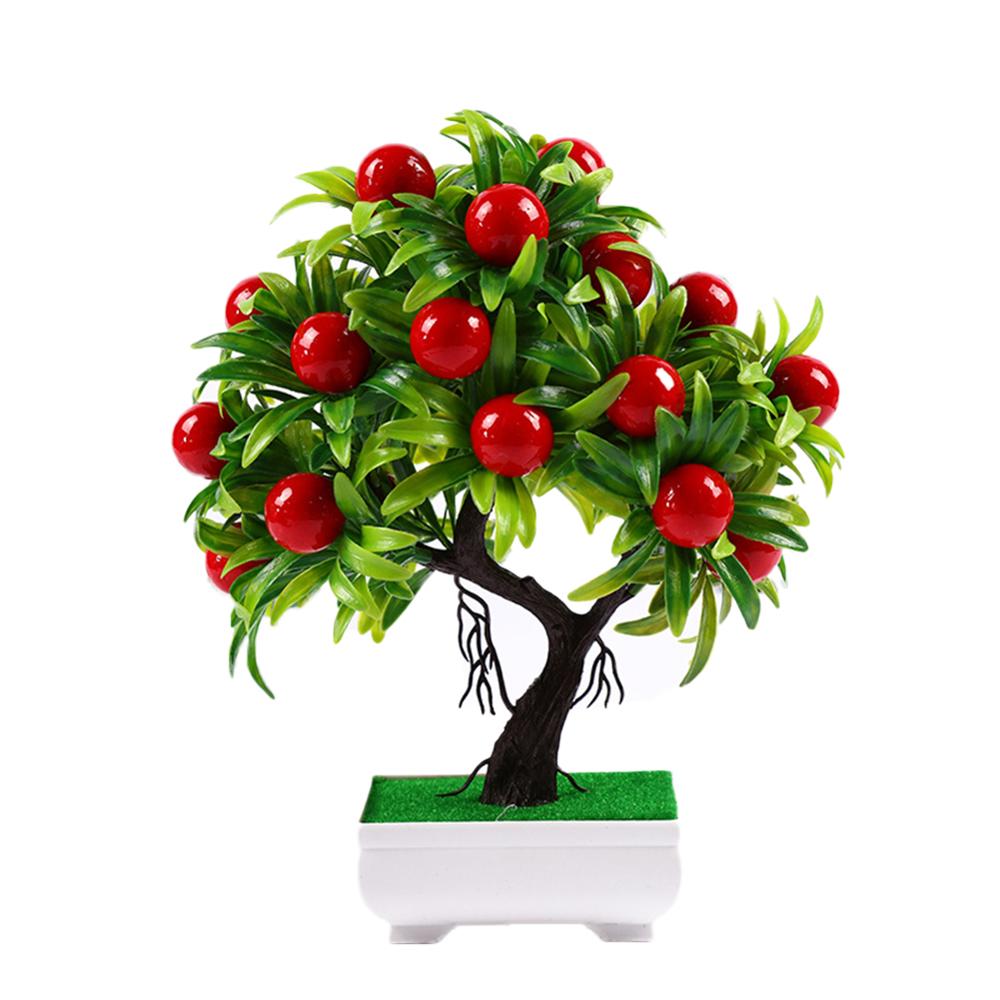 Nicht-Fading Künstliche Bonsai Mini Obst Baum Blumentopf Wohnzimmer Garten Schreibtisch Büro Dekor (Topf Enthalten)