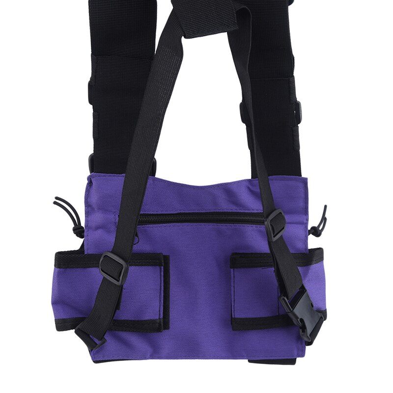 Bolso de pecho de estilo Hip-Hop para hombre, bolsa táctica de dos correas, aparejo para el pecho, paquete de utilidad: purple