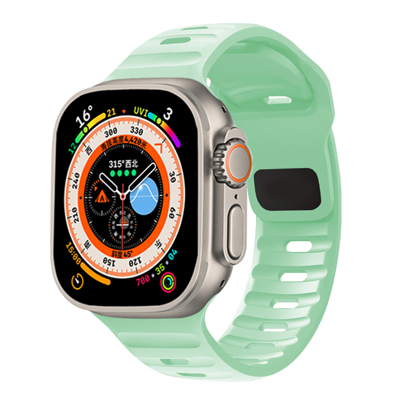 Siliconen Band Voor Apple Horlogeband 49Mm 44Mm 45Mm 40Mm 41Mm 49 Sport Correa Horlogeband Iwatch Serises 8 7 6 5 Se Ultra: Donkerblauw Zwart / 19mm