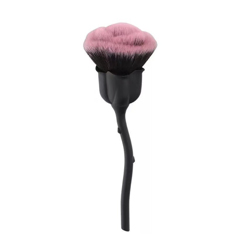 Brocha de maquillaje en polvo suelto para mujer, herramientas de belleza facial, brocha para polvo para decoración de uñas, base, herramientas de maquillaje, 1 ud.: Rojo