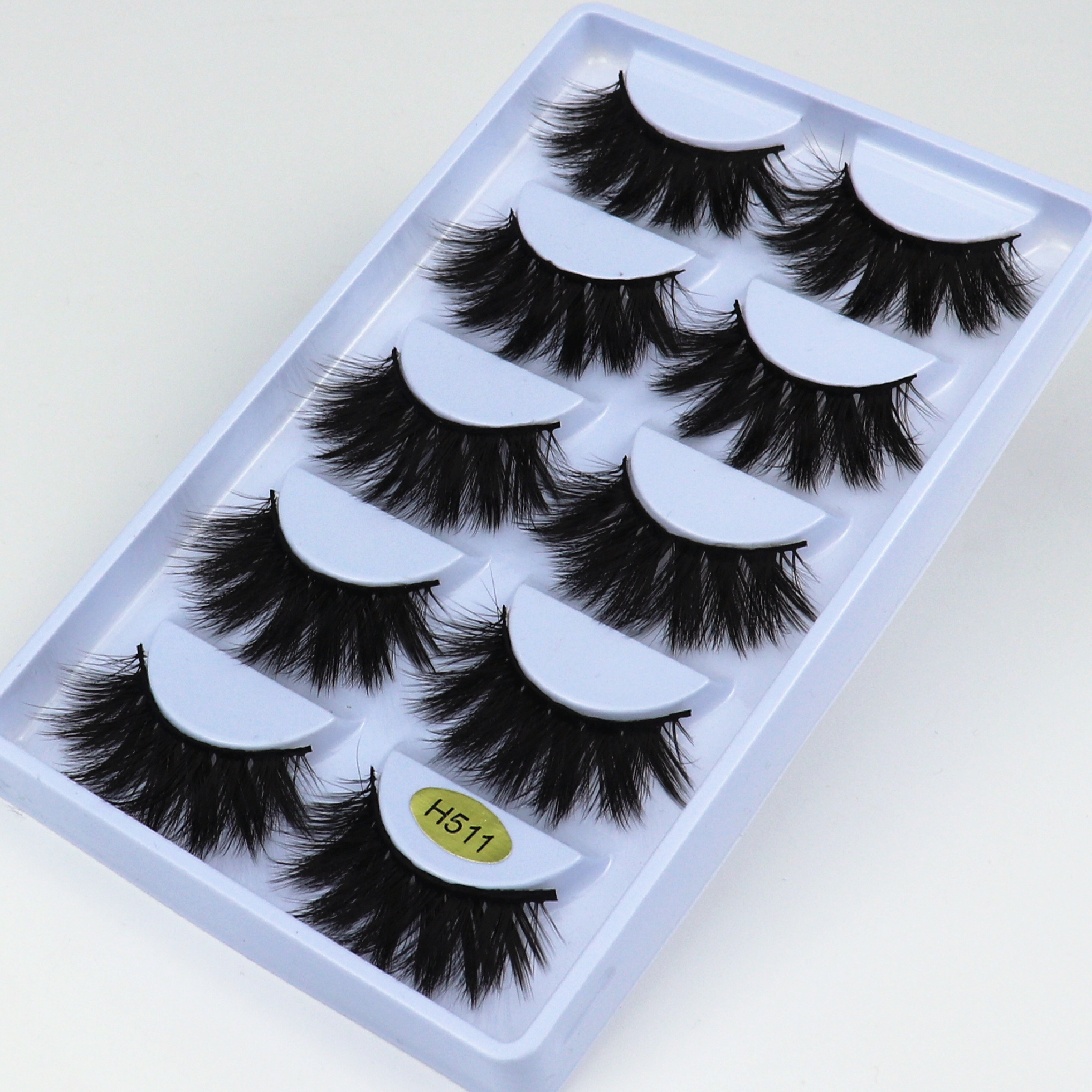 MIOFIA 3D ciglia finte in visone 20mm ciglia finte naturali 5 paia faux cils pack ciglia trucco estensione ciglia in seta maquiagem: H511