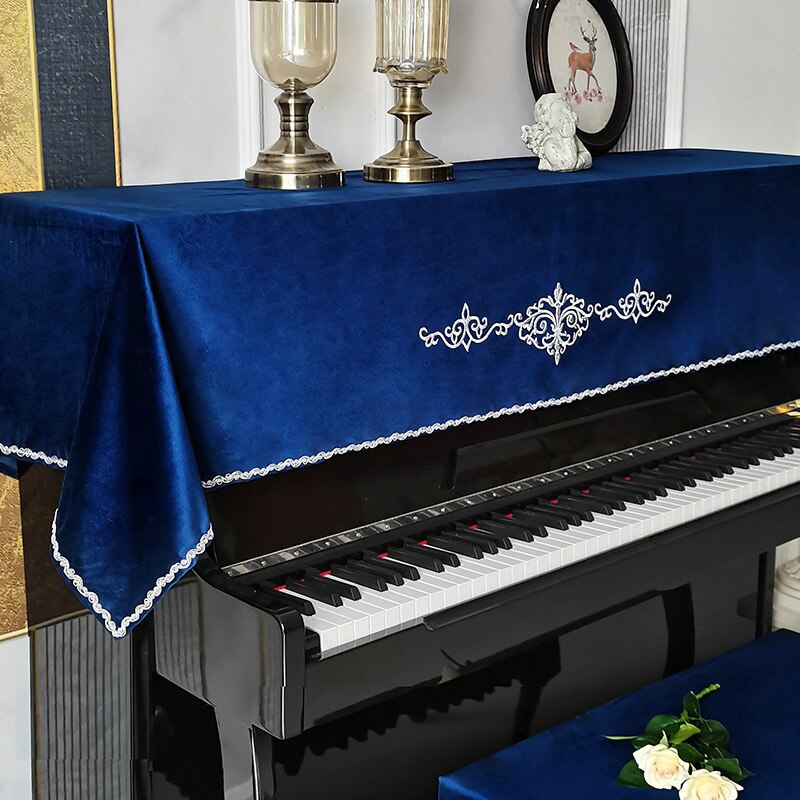 European-style Modern Piano Cover Light Luxury Piano Towel Full Cover Dust-proof Single Double Stool Cover Piano Cloth Cover