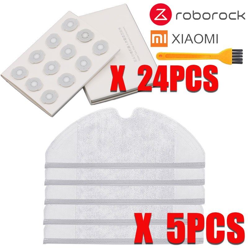 Convient pour Xiaomi Roborock S50 S51 S5 S55 robot aspirateur 2 pièces de rechange Kits chiffon de nettoyage réservoir d'eau filtre remplacemen: 30pcs