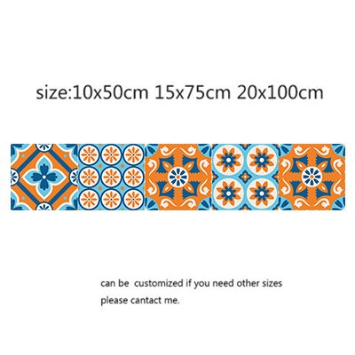 Dekorativa spanska kakel pvc kakel klistermärken väggkonst dekal, självhäftande vattentät kök backsplash badrumsinredning: 3 / 15 x 75cm