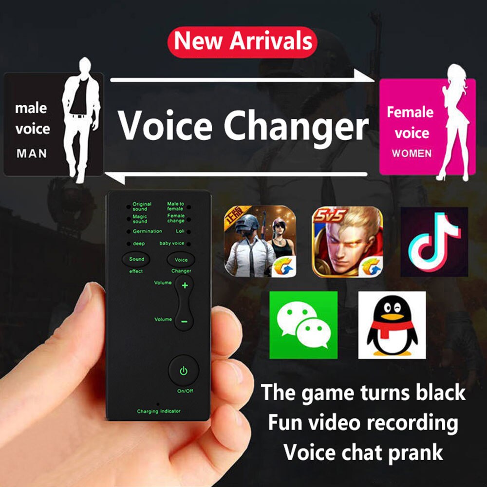 Micro changeur de voix, 7 changements de son différents, Mini modulateur vocal Portable pour téléphone PC PS4 Xbox tablette