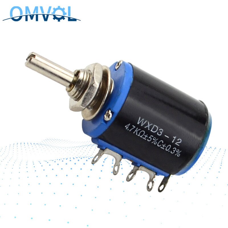 Wxd 3-12 100 220 470 1k 2 k 2 4 k 7 10k 22 k 47k ohm 100r 220r 470r 2.2k 3.3k 4.7k wxd 3-12 trådlindad potentiometer
