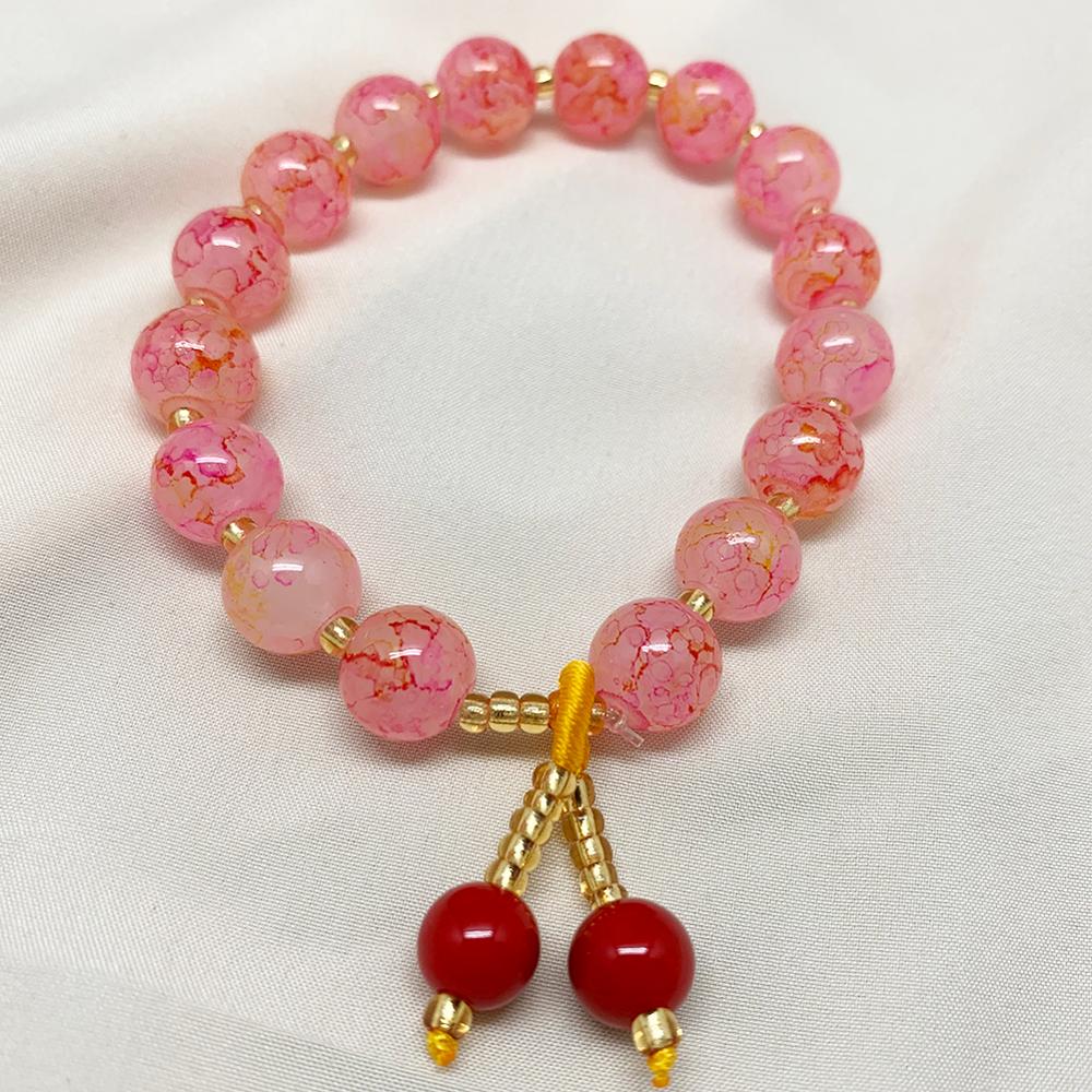 10mm Natural Stone Beaded Bracelet Multi-colored Jewelry for Women Bracelet Bangle for the Year: Pink 1