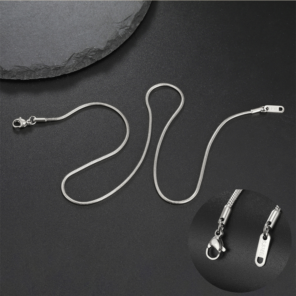 My Shape Collar de cadena de serpiente redonda para hombres y mujeres, Gargantilla de cadena de eslabones de acero inoxidable, 0,9mm, 1,2mm, 2mm, de joyería de