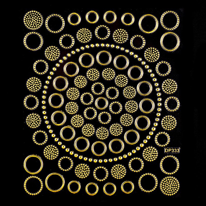 Or métal 3D autocollant à ongles géométrique lune étoile rayures vague ligne modèles Nail Art décalcomanies décoration bricolage accessoires de: 4