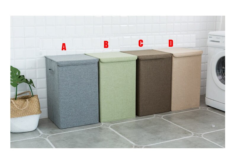 Cesto de almacenaje de ropa sucia, cesta grande y lavable para el hogar, Almacenamiento Simple, lavandería, dormitorio, Cubo de almacenamiento de ropa plegable: 40 X 40 X 63CM / D