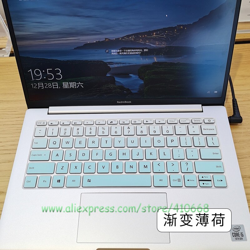 Per RedmiBook Pro 14 14 pollici/Xiaomi Mi redmibook 14 ii / RedmiBook 14 &quot;copertura della tastiera del computer portatile protezione della pelle Silicone: Gradual Skyblue