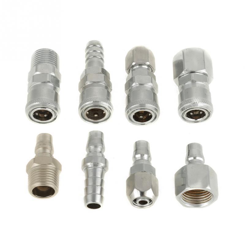 BSP 12 Pneumatic Air Compressor Hose Quick Coupler Plug Socket Connector 8PCS/Set