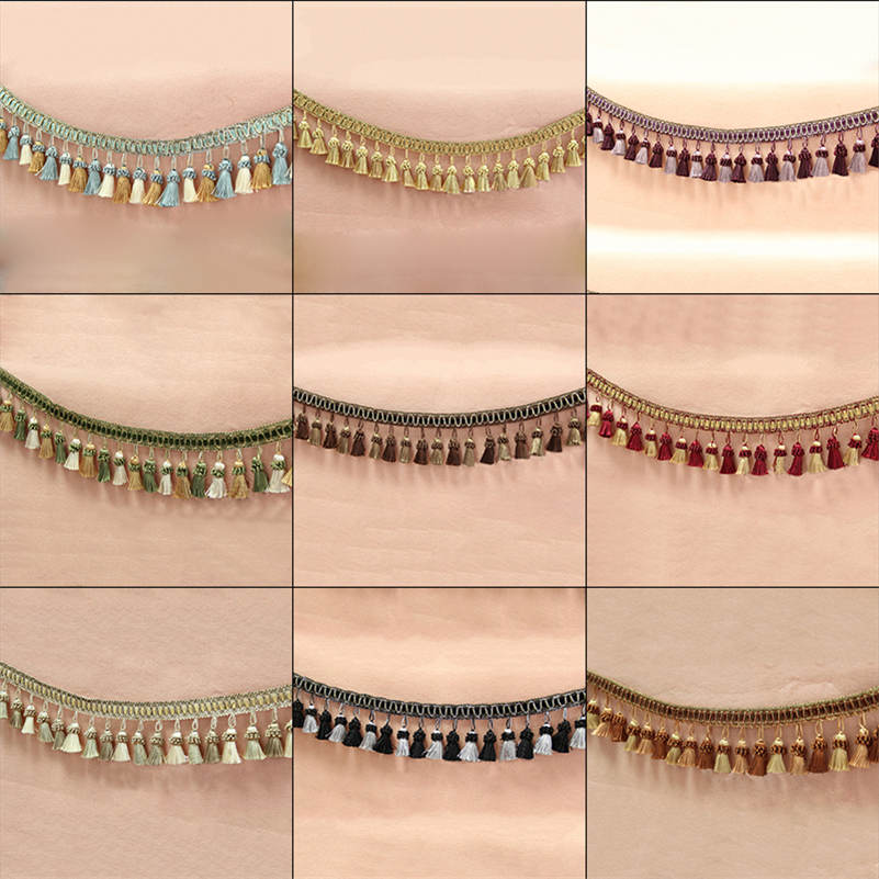 Bordo per tende da 1 metro, finiture per cucire, nappe, frange, tappezzeria, decorazione per cuscino fai da te