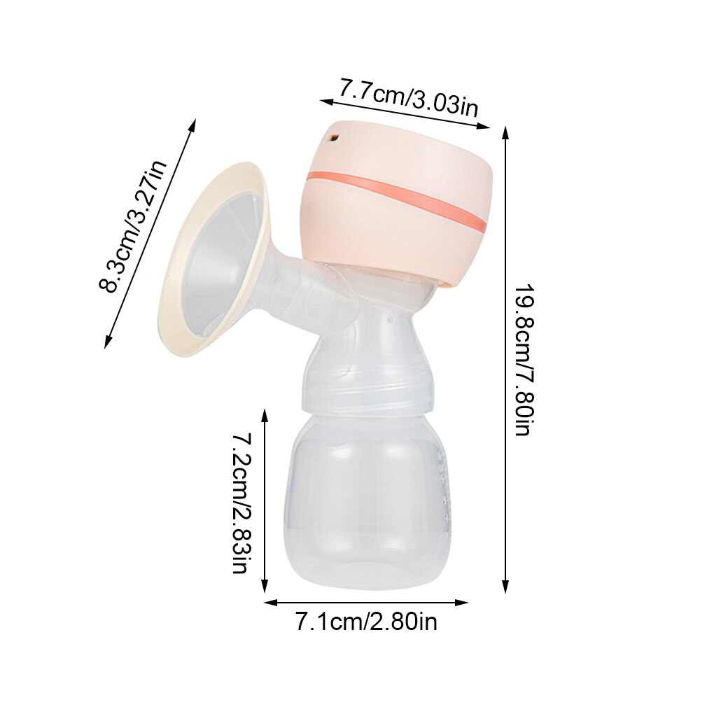 Brystpumpe elektrisk 3w 180ml usb genopladelig baby ammeflaske justerbar bærbar mælkeopsamler: Lyserød