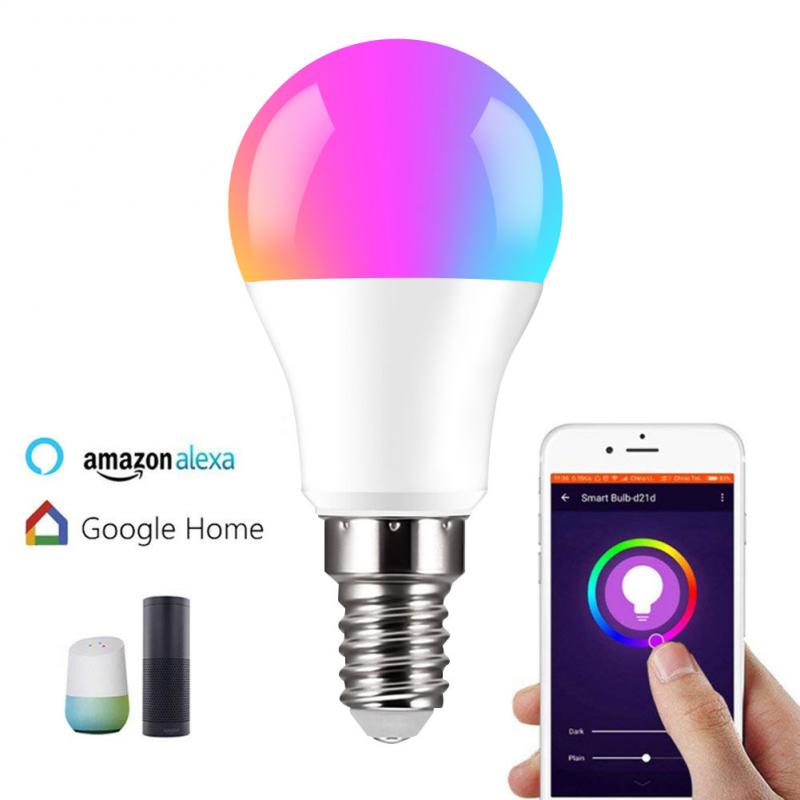 4/3/2/1PCS E14 Smart LED Light Bulb 10W WiFi RGB Color Changing App Control Alexa/Google equivalent Indoor intelligent Lighting