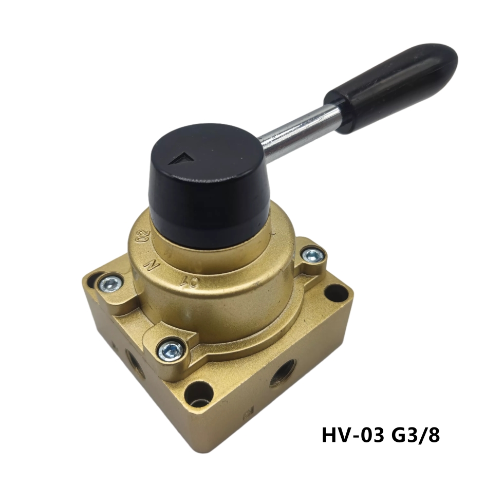 4 way 3 position manual valve Pneumatic Hand Operated Manual Operated Air Switch HV-02 03 04 HV-200B/D HV200-02 300-03 400-04: HV-03