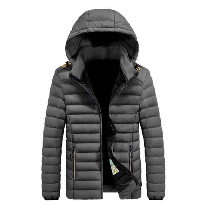 Riinr top warme heren warme winterjas winddicht casual bovenkleding dikke jas heren parka met capuchon parka's heren: Lichtgrijs / Xxl