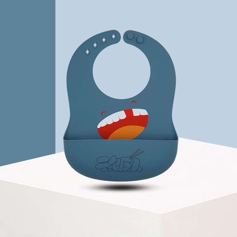 Zachte Siliconen Babi Bib Waterdicht Baby Slabbetjes Leuke Cartoon Gedrukt Kids Meisje Jongen Verstelbare Kinderen Bib Baby Lunch Feeding Stuff
