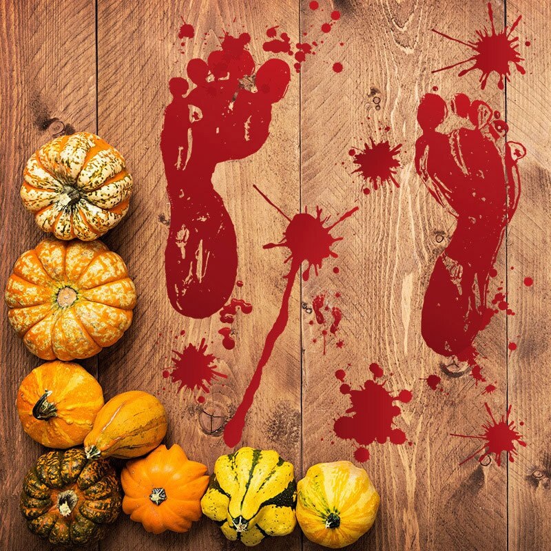 Halloween Bloody Sticker Horror Footprint Bloed Handafdruk Bloed Footprint Bat Glazen Vloer Decoratie