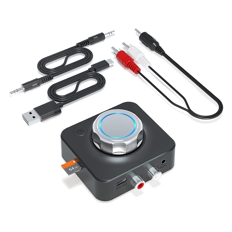 RCA – récepteur Audio Bluetooth 5.0, adaptateur sans fil pour haut-parleur filaire, écouteurs, 3.5mm: Default Title