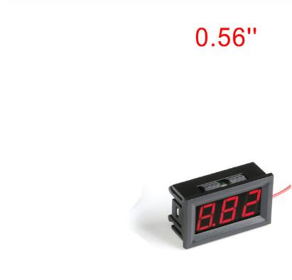 Ac 30-500v auto's motorfietsen voertuigen led digitaal display voltmeter 2 draads mini spanningsmeter volt tester paneel rood groen blauw: 0.56in rode