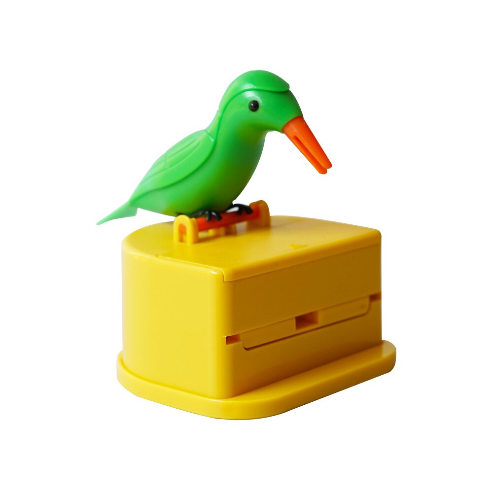 Small Bird Press Toothpick Box Automatic Toothpick Dispenser Toothpick Storage Container Desk Decoration Kitchen Gadget: E