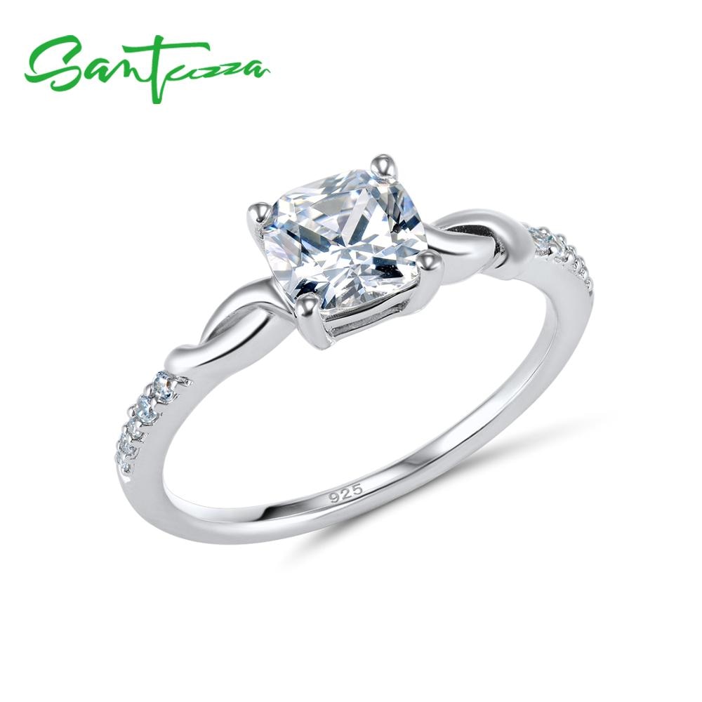 Santuzza Anelli D'argento per le Donne di Fidanzamento Anello di Cerimonia Nuziale Pietre DELLA CZ Anello fascia di Cerimonia Nuziale Puro 925 sterlina d'argento Gioelleria Raffinata E Alla Moda