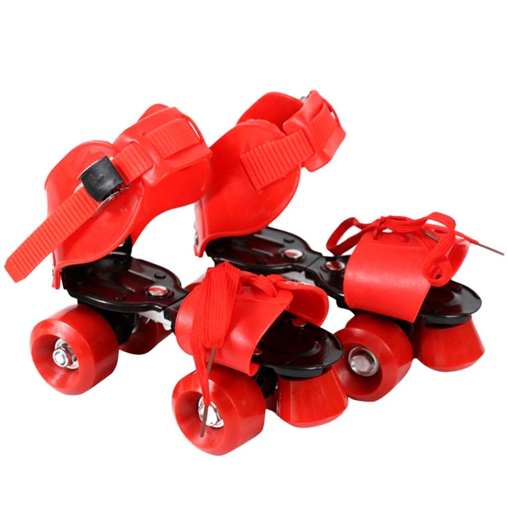 Adjustable Size Children Roller Skates Double Row 4 Wheels Skating Shoes Sliding Slalom Inline Skates Kids Roller Skate Shoes: Red