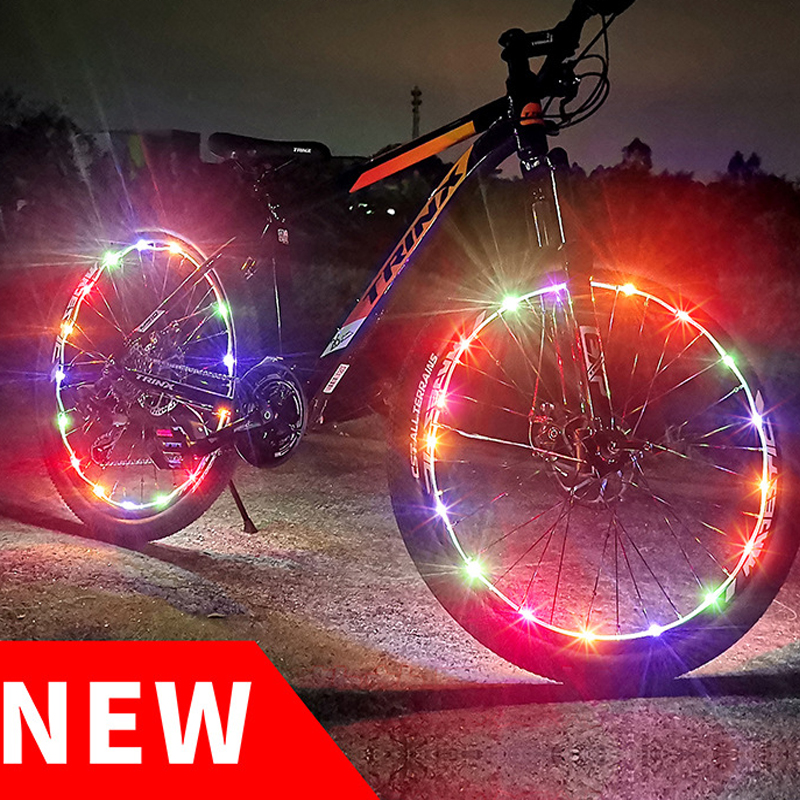 Motorrad Fahrrad Licht Außen Schnur Licht 2M/20LED Radfahren Fahrrad Fahrrad Räder gesprochen Licht Lampe Schnur Lichter draussen