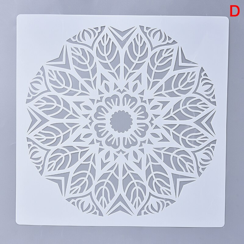 Mandala Lotus Schablone Malerei Geometrie Boden Zauberstab Dekorative Vorlage DIY Sammelalbum Färbung Präge Album Werkzeug: D